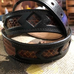 🔥Vintage snakeskin Harley Davidson belt 32” 🔥